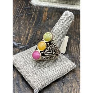 Barse Luau Ring- Aventurine -Bronze- 11- NWT